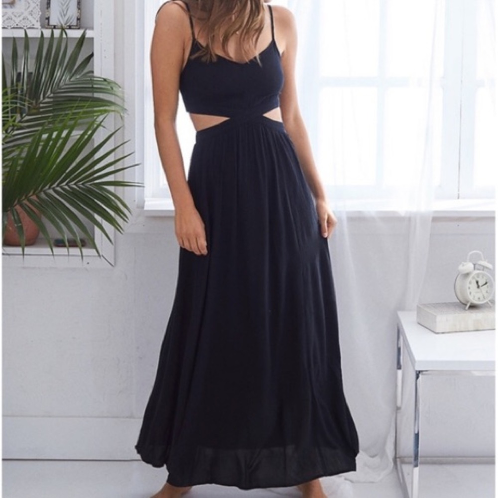 Aerie Black Maxi With Cutouts